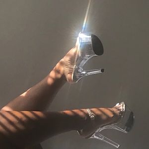 Bad B**** Clear Stripper Platform Heels 🤩